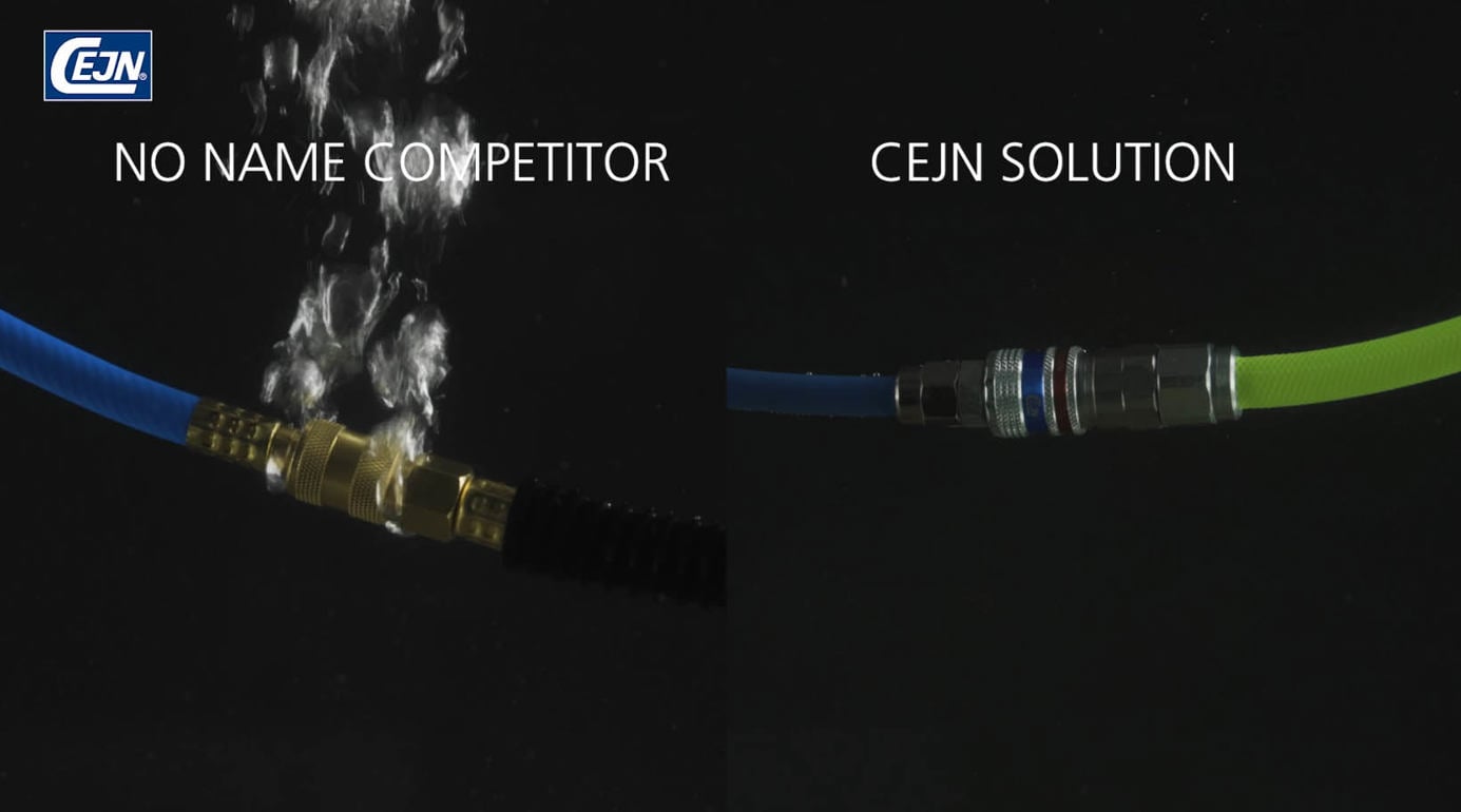 圧縮エアの最適化 - 真鍮製ニップル vs CEJN eSafe