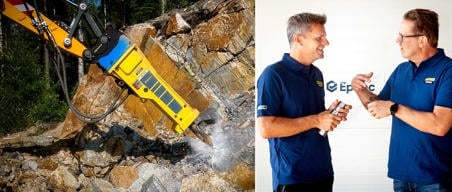 Engate TLX da CEJN incluso no kit standard de mangueira e engates para rompedores hidráulicos Epiroc na Fredsund Maskin