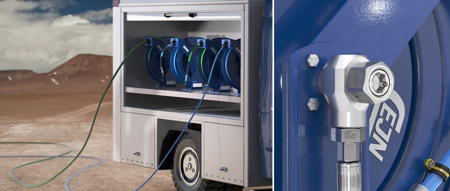 推出带不锈钢旋转接头的高压软管卷管器，可在现场进行轻松灵活的操作