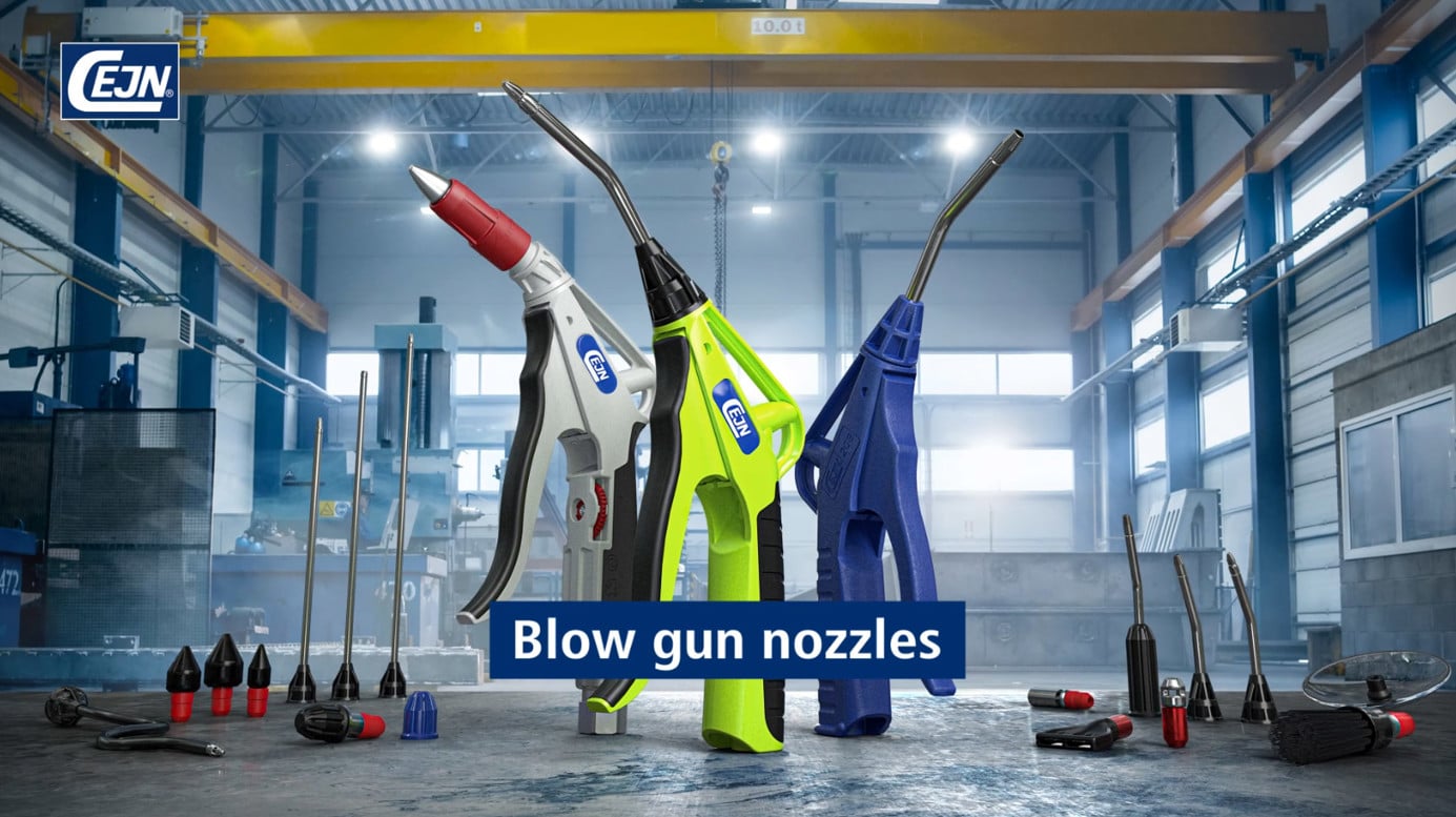 Video: Demonstration of blow gun compressed air nozzles