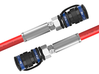 Single hose, DN5, 250 MPa with quick couplings