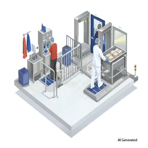 Grey hygiene zone in food production