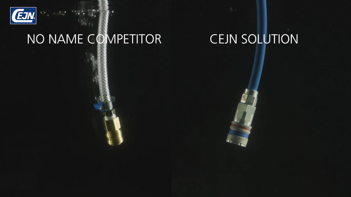 圧縮エアの最適化 - ホースクランプ vs CEJNストリームライン