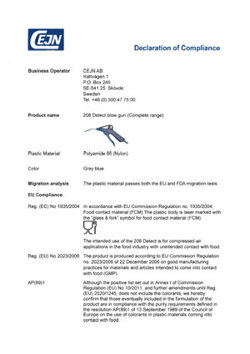 208 Detect - Declaration of Compliance