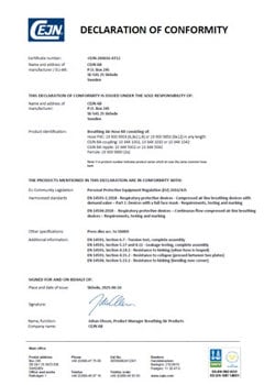 PVC 1/4" Breathing air hose kit - Declaration of Compliance