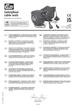SafetyReel cable reels - Declaration of Conformity (CE)