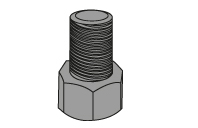 State of bolt after stretching. The bolt behaves like a spring: when the pressure is released the bolt is under tension, creating the required clamping force across the joint.