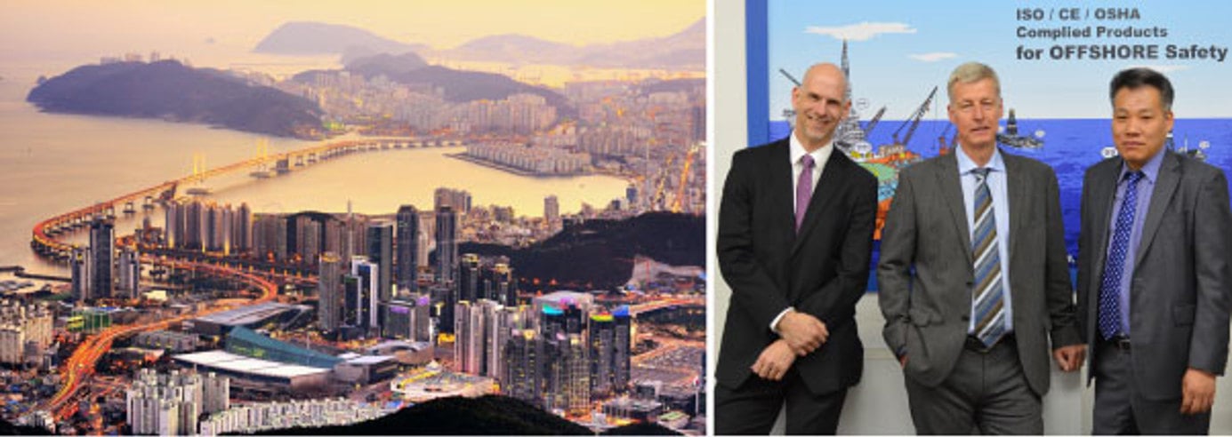 Busan Korea. Next, John Woollett, Product Manager Ultra high-pressure hose assemblies CEJN AB. Roy Eriksson, Division Manager CEJN AB. Kim Jin-Baek, Managing Director CEJN Korea