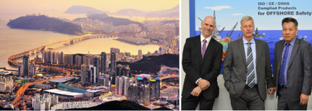 Busan Korea. Next, John Woollett, Product Manager Ultra high-pressure hose assemblies CEJN AB. Roy Eriksson, Division Manager CEJN AB. Kim Jin-Baek, Managing Director CEJN Korea