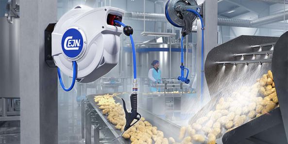 SafetyReel FS - 用于压缩空气的食品安全可伸缩软管卷盘介绍