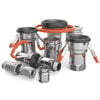 
Dry break couplings for fluid transfer